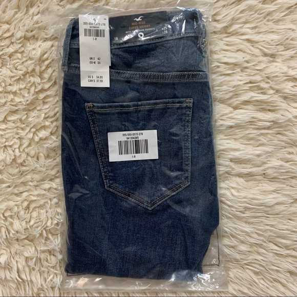 Hollister Mid Rise Super Skinny Med Wash Jeans 1R - Picture 5 of 15